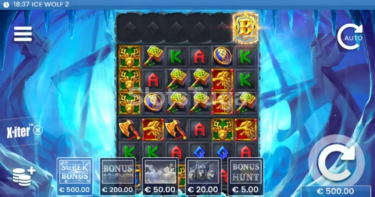 Tela de compra de bônus X-iter do Ice Wolf 2