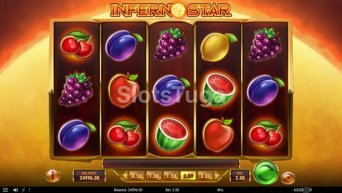 Segunda visão do gameplay da Inferno Star com símbolos em destaque