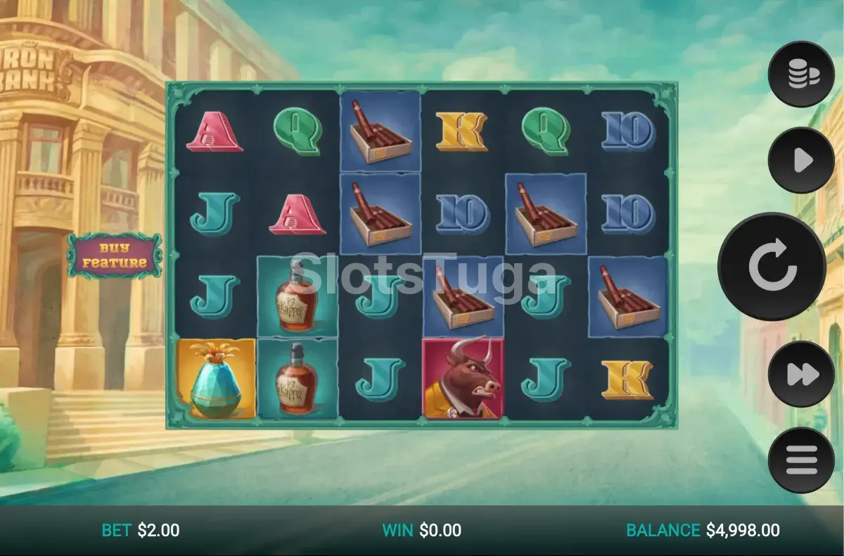 Jogo base da Iron Bank com grid de 6 rolos em Havana