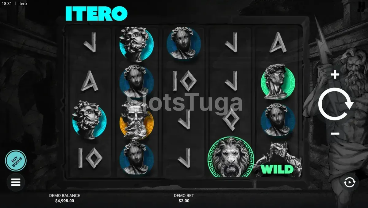 Jogo base da slot Itero da Hacksaw Gaming