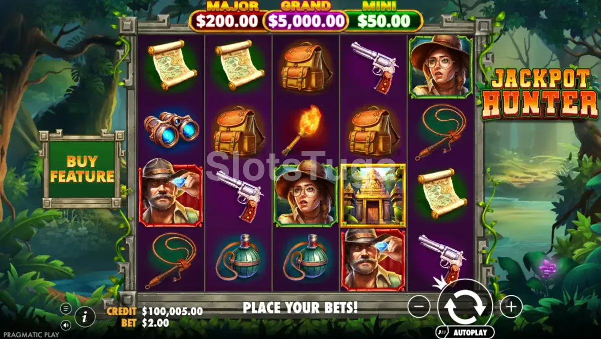 Jogo base da slot Jackpot Hunter da Pragmatic Play