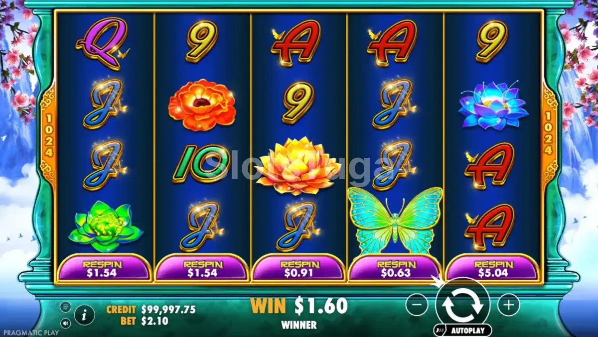 Rodada de bônus em andamento na slot Jade Butterfly
