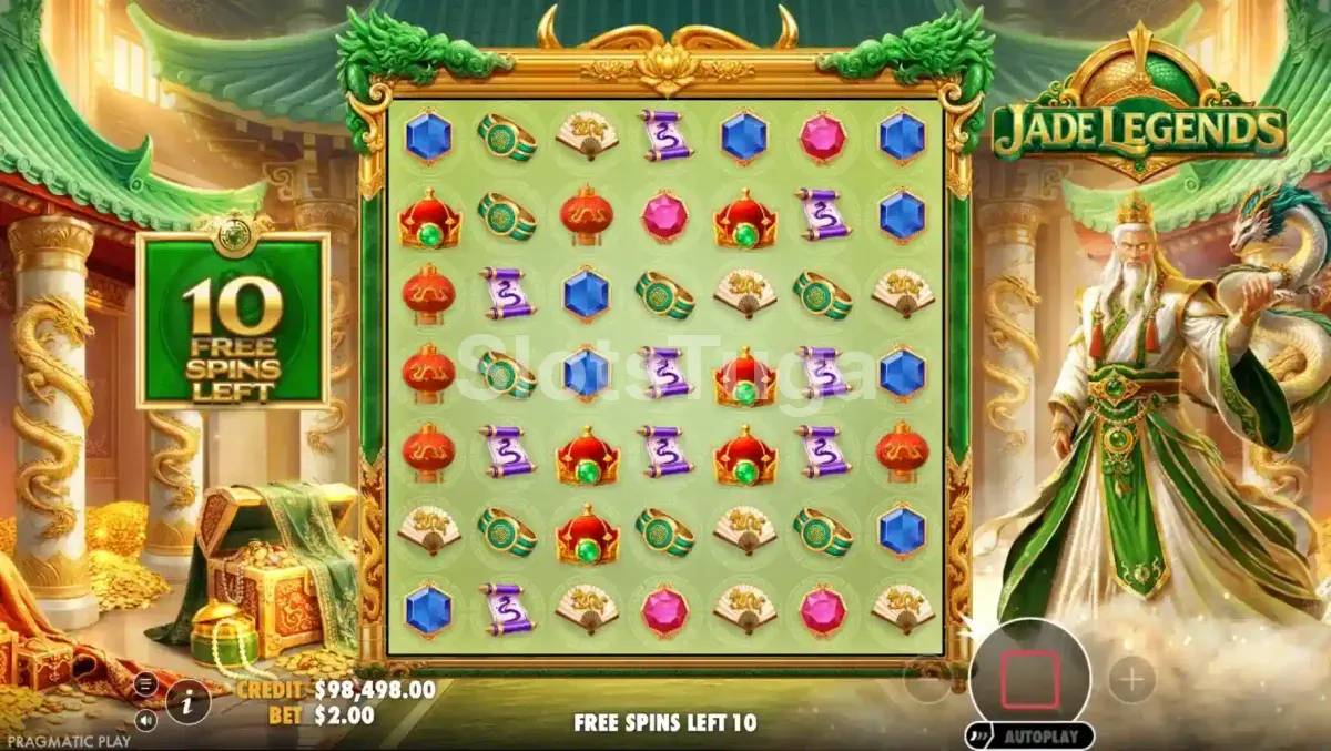 Rodadas grátis do Jade Legends com multiplicadores ativos