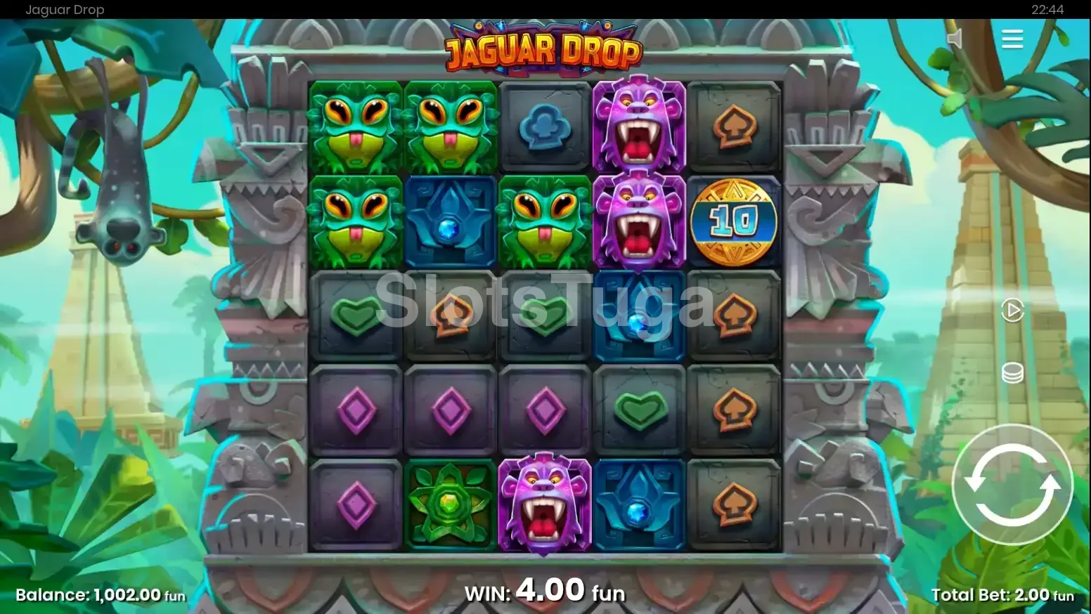 Modo bônus Free Drops da Jaguar Drop