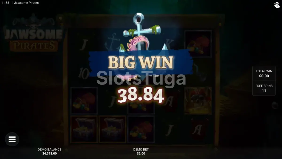 Grande vitória na slot Jawsome Pirates