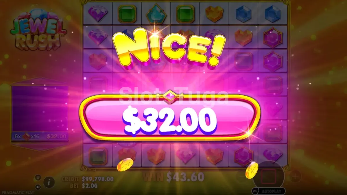 Grande vitória na Jewel Rush com multiplicadores combinados em cascata