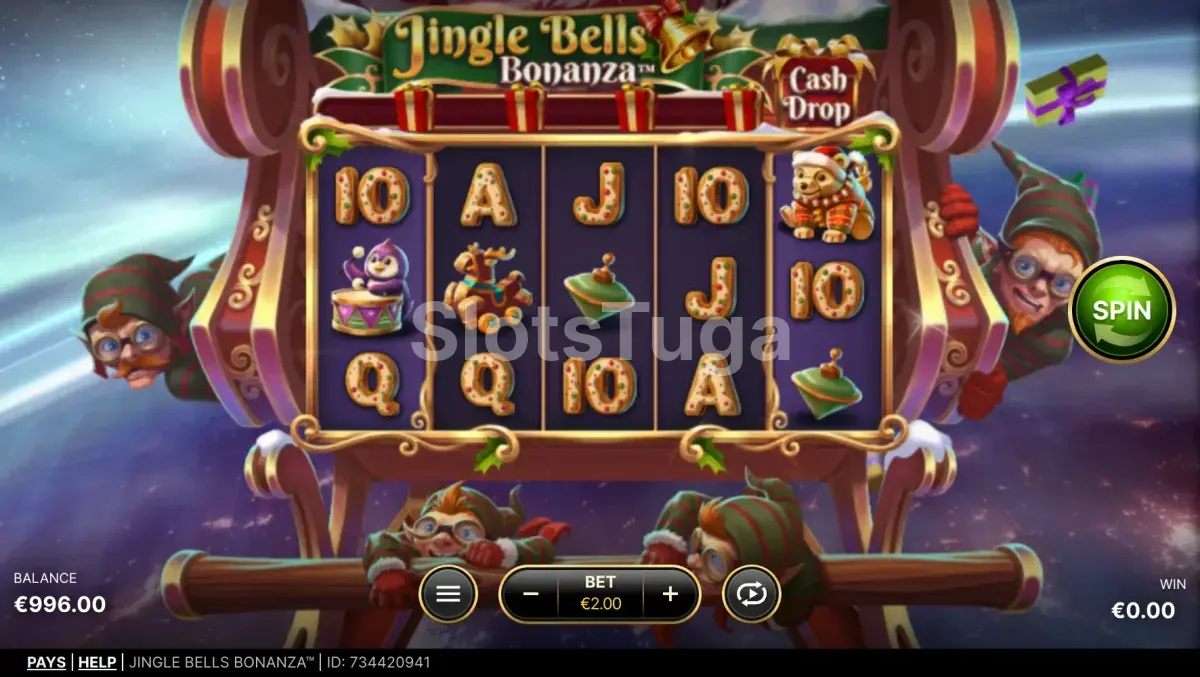 Rodada de bônus Cash Drop na slot Jingle Bells Bonanza