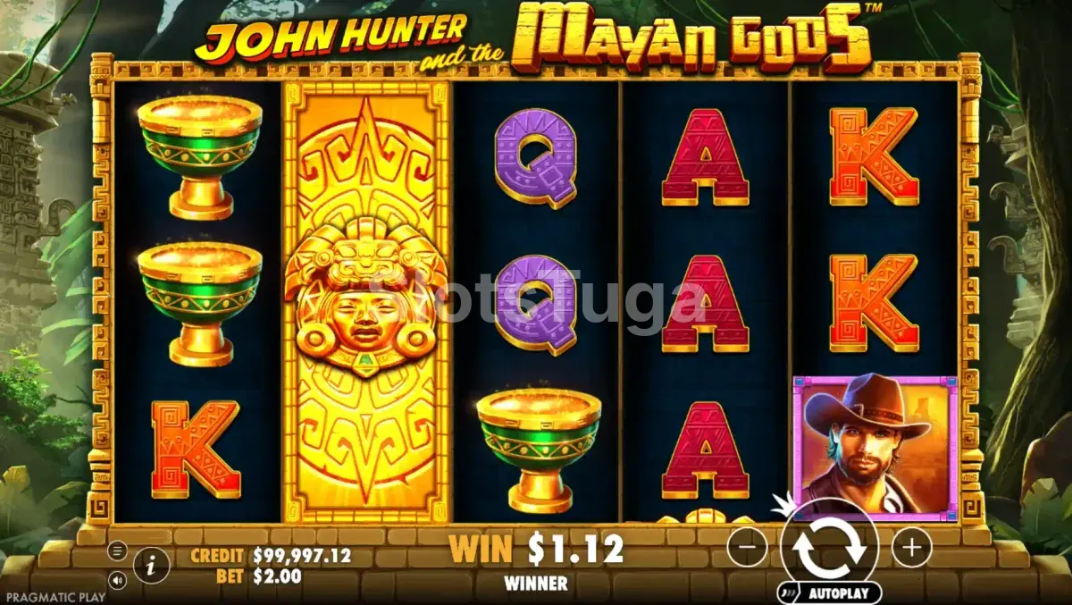 Rodada de bônus com Wilds expandidos no John Hunter and the Mayan Gods