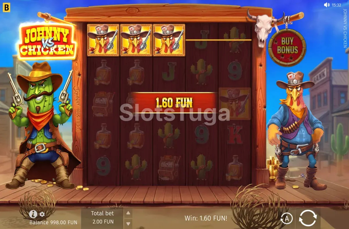 Jogo base de Johnny vs Chicken com a grelha 5x5 no saloon