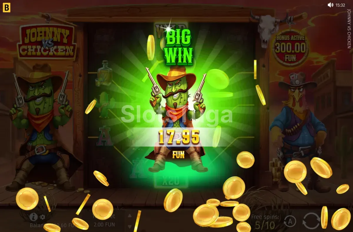 Grande ganho em Johnny vs Chicken com multiplicador aplicado