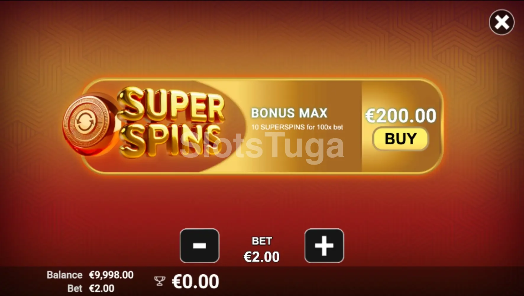 Tela de compra de bônus do Joker's Spin Fest com opções disponíveis