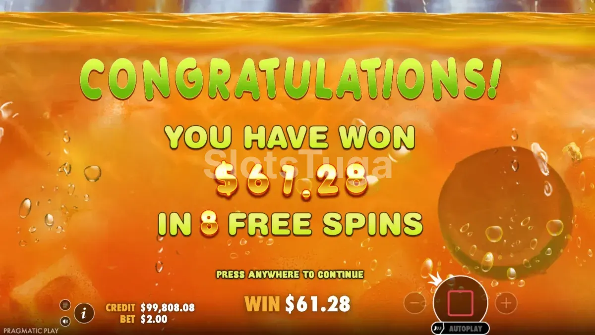 Grande vitória na slot Juicy Fruits com wild 5x5 ocupando toda a grade