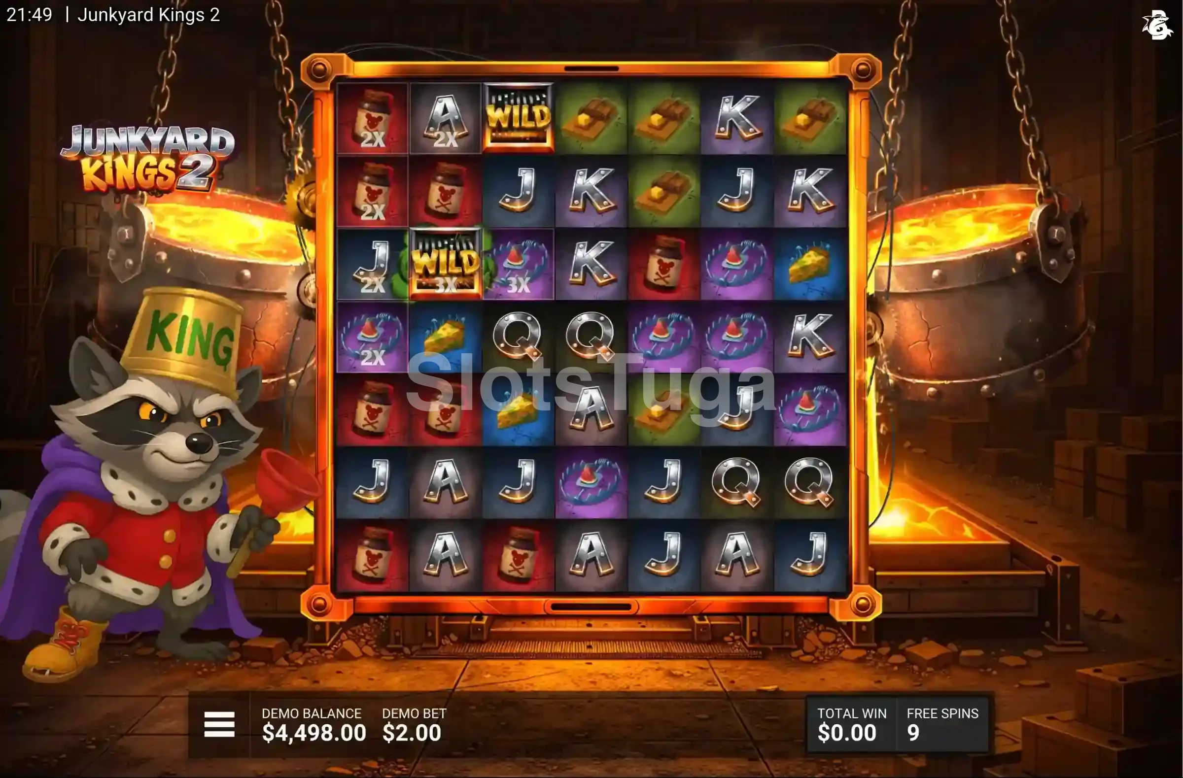 Rodadas grátis do Junkyard Kings 2 em plena ação com multiplicadores ativos