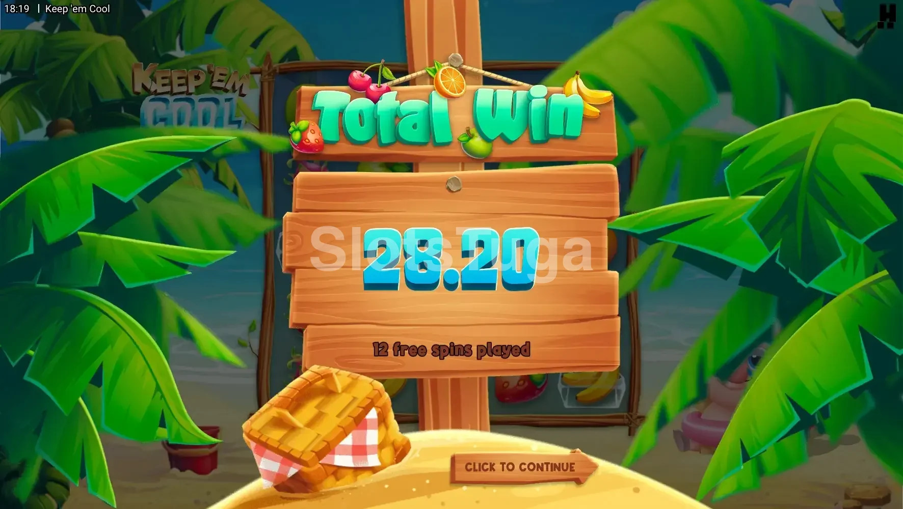Big win na slot Keep 'Em Cool mostrando multiplicador alto