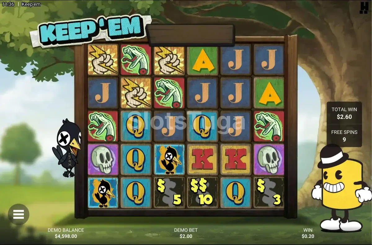 Rodadas grátis ativadas na slot Keep 'Em com multiplicadores