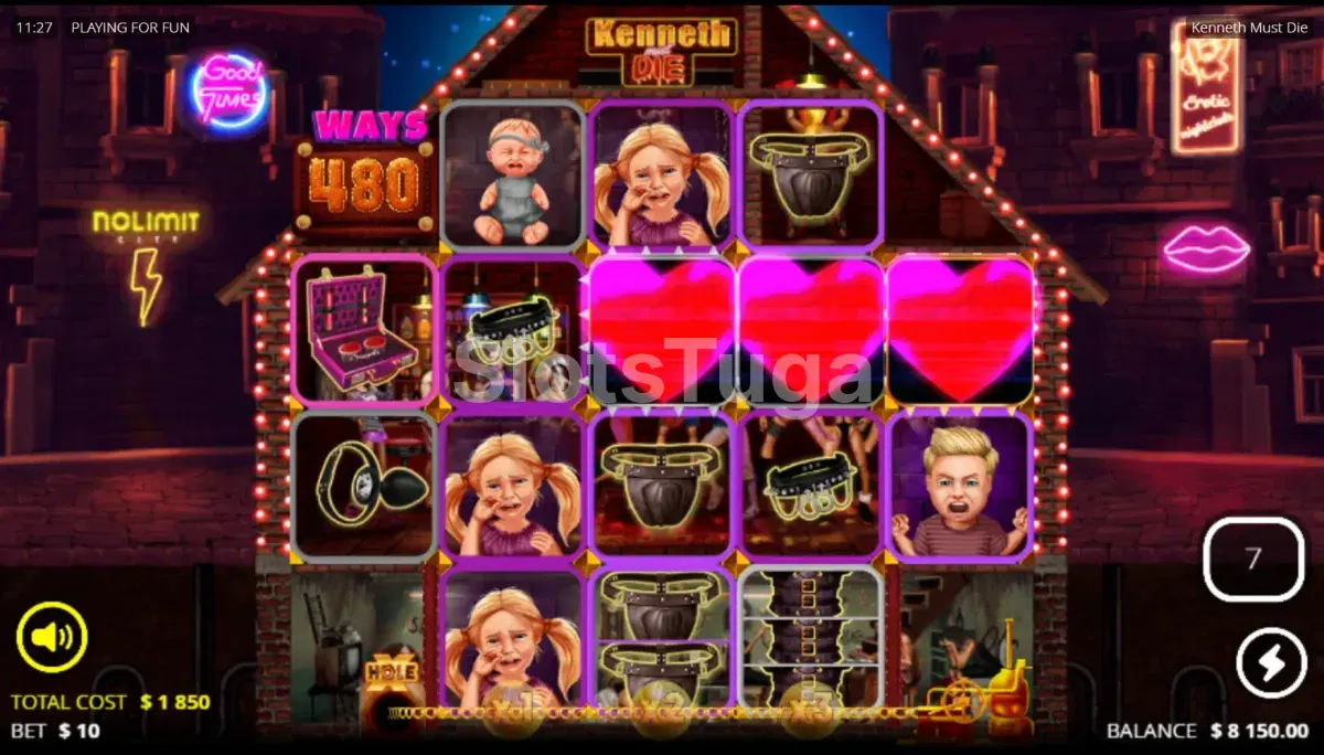 Rodadas grátis em ação na slot Kenneth Must Die com multiplicadores ativos