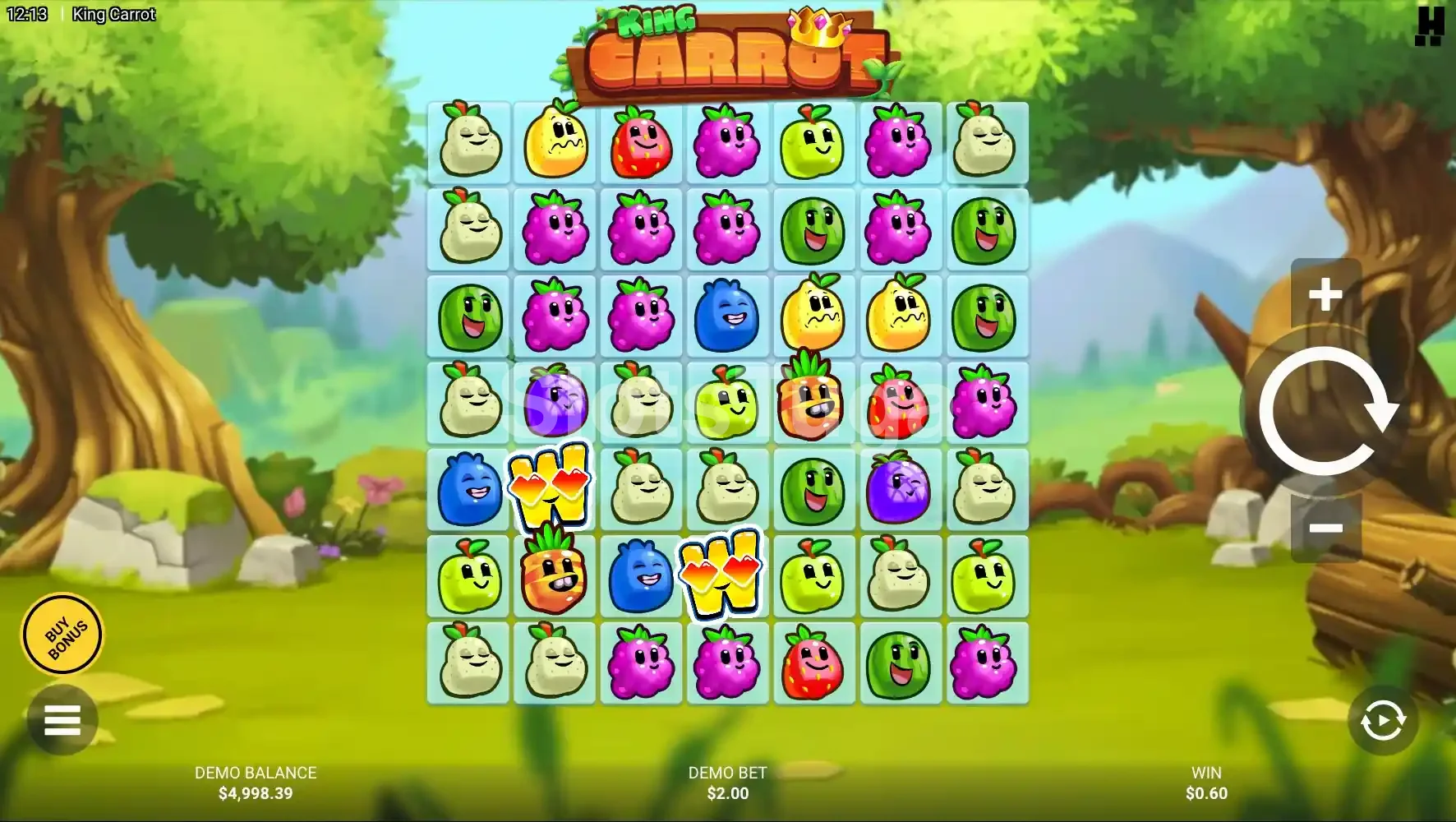 Jogo base do King Carrot com grid 7x7