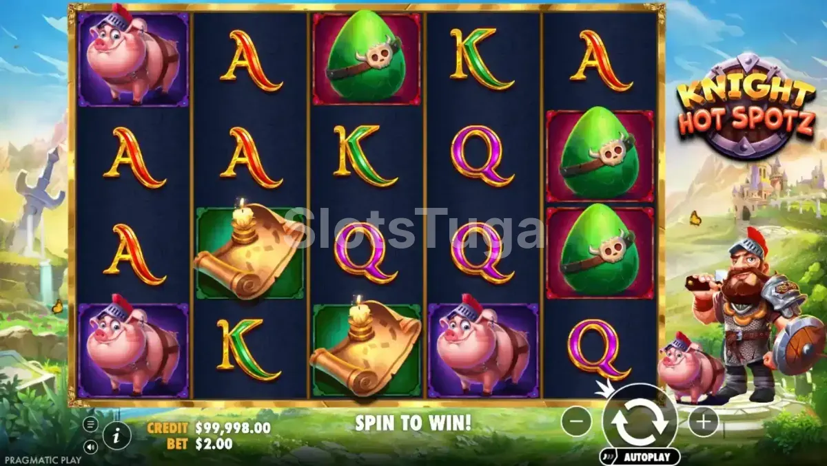 Jogo base do Knight Hot Spotz com cavaleiro e porquinho