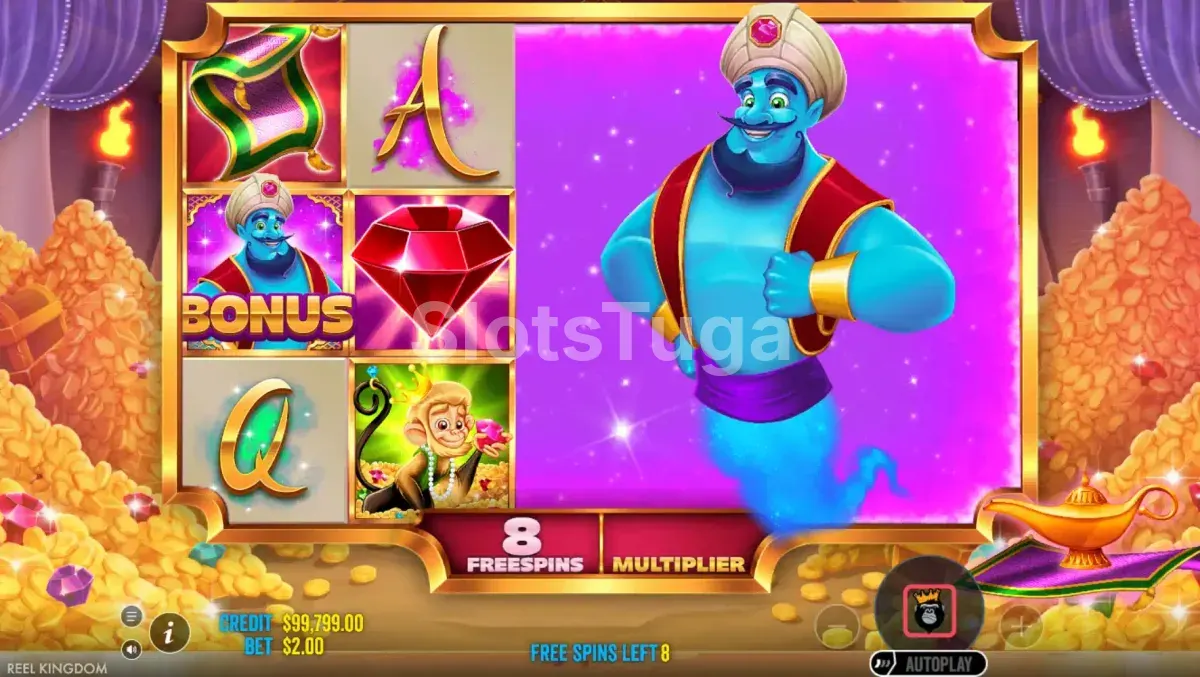 Rodadas grátis ativadas no slot Lamp Of Infinity com wild gigante de 3x3