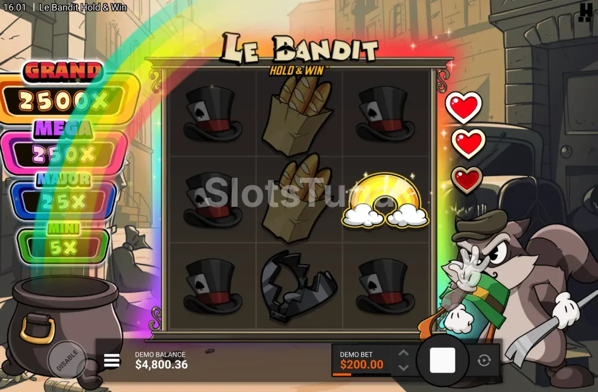 Símbolo especial a activar o Hold & Win em Le Bandit Hold & Win