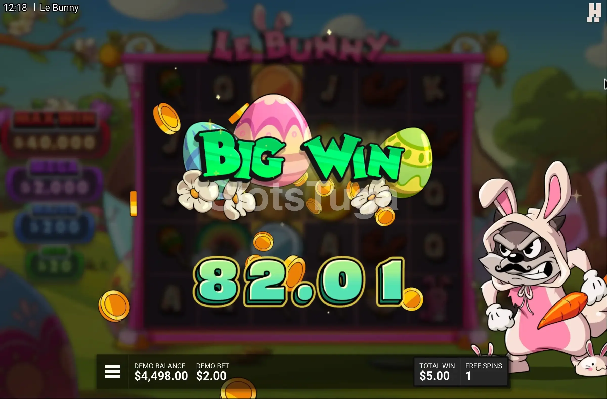 Grande vitória registrada em Le Bunny da Hacksaw Gaming