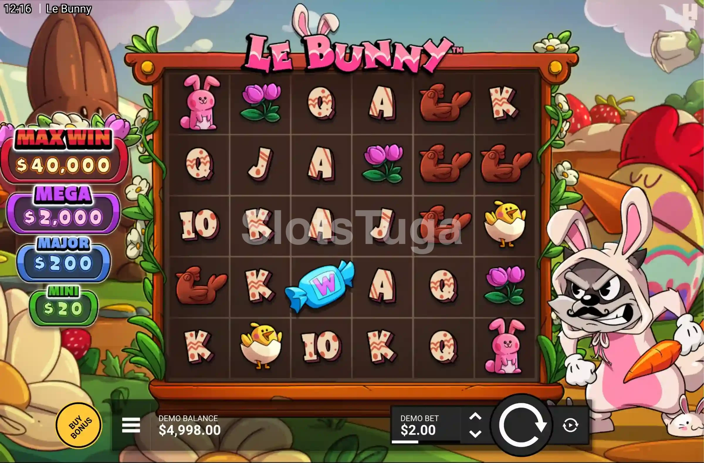 Jogo base de Le Bunny com rouleaux e símbolos