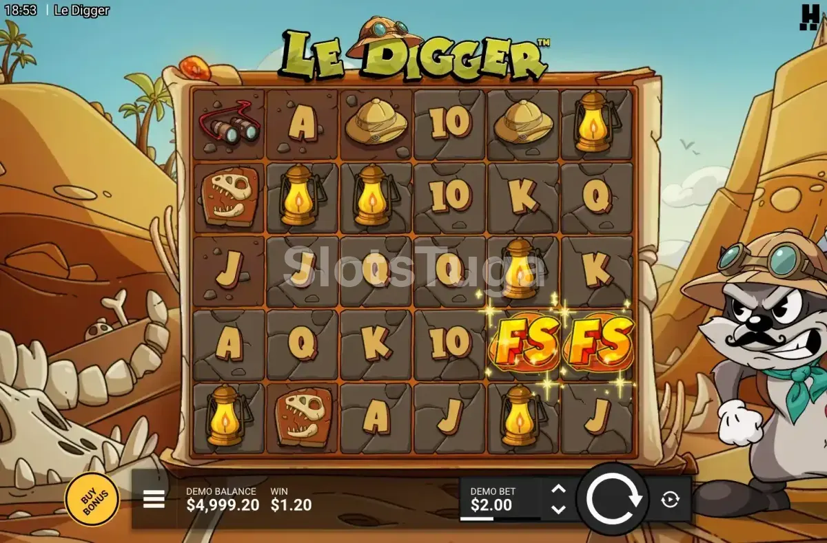 Tela principal do Le Digger com os rouleaux em ação