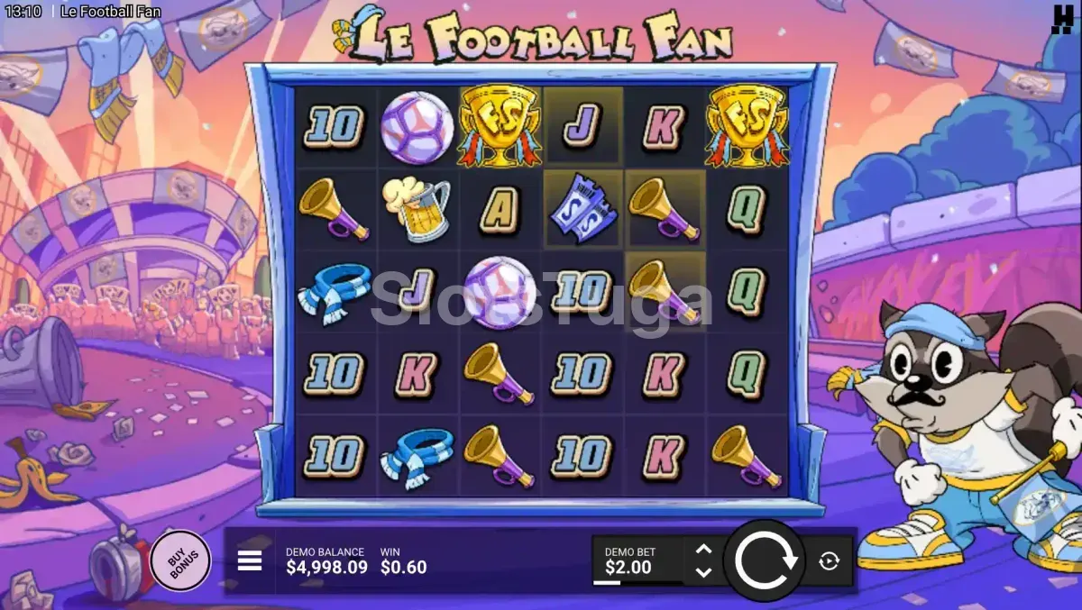 Tela principal do jogo Le Football Fan com todos os rouleaux em ação