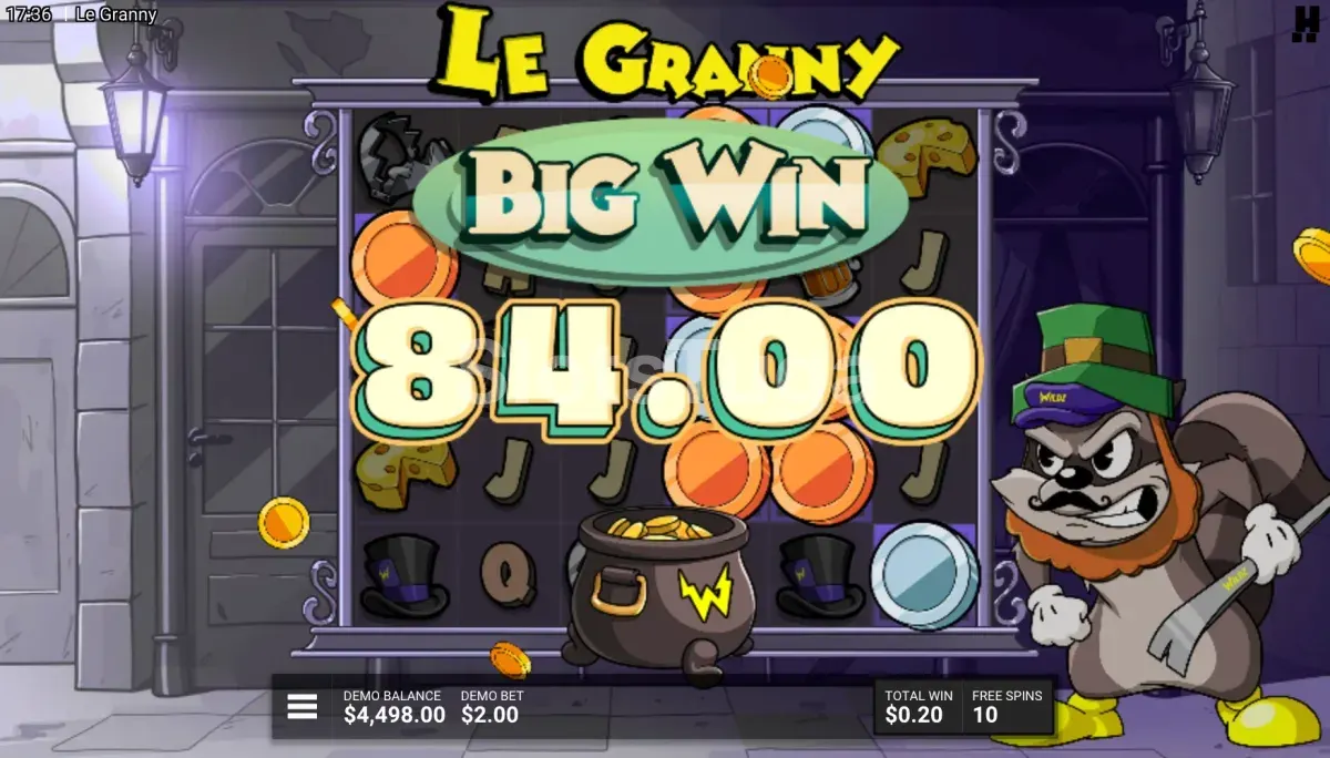 Prémio elevado exibido no ecrã de Le Granny