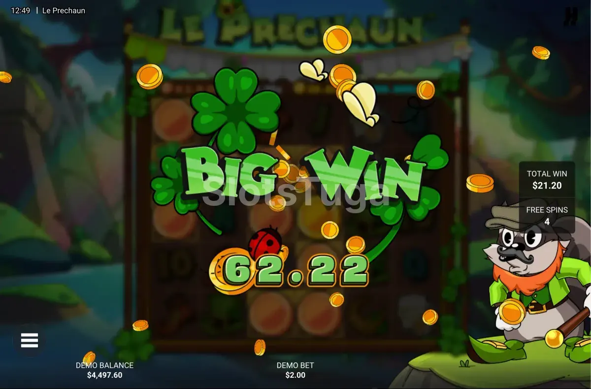 Big win no Le Prechaun com multiplicadores e potes de ouro ativados