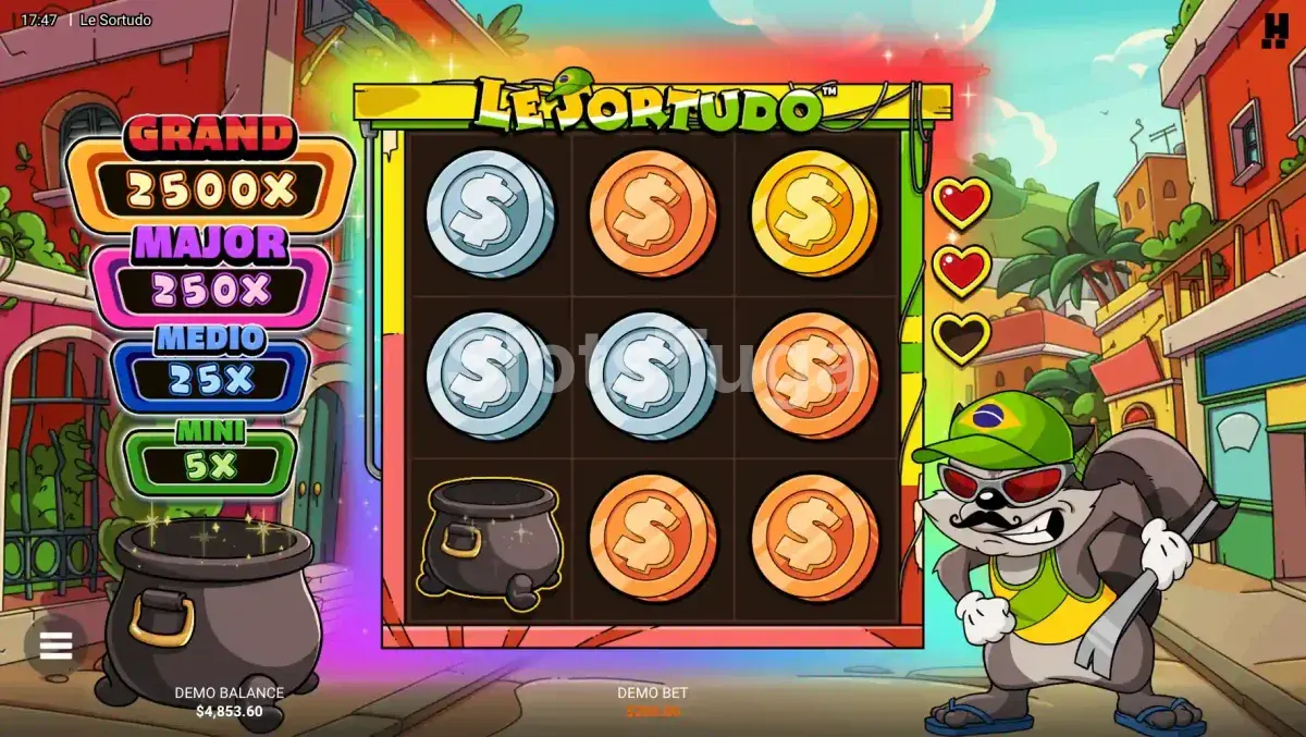 Rodada bônus Rainbow Hold and Win do Le Sortudo em ação