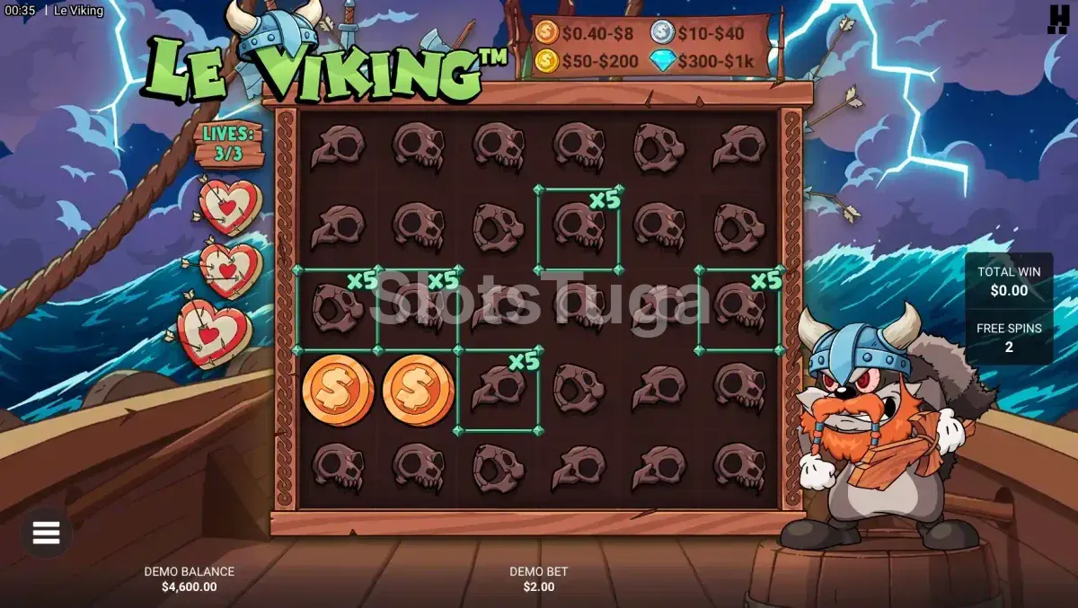 Rodadas grátis ativadas na slot Le Viking com multiplicadores de grade