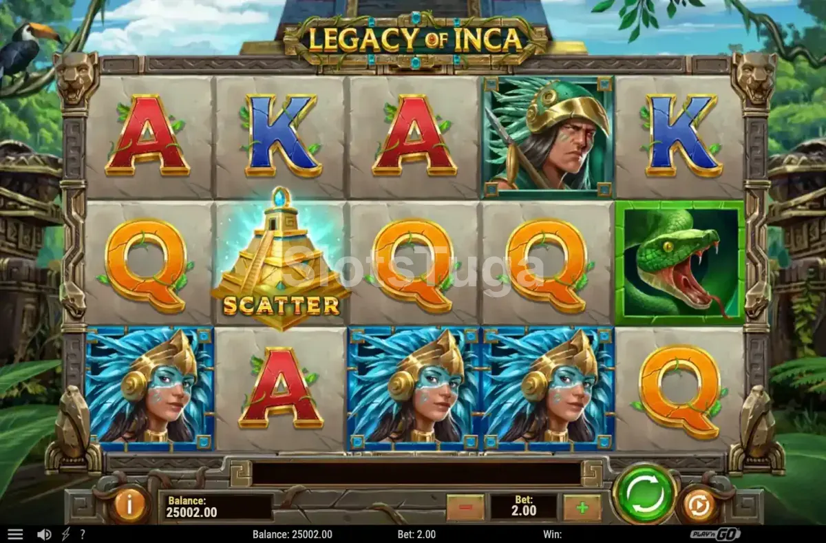 Jogo base da Legacy of Inca com rouleaux e símbolos incas