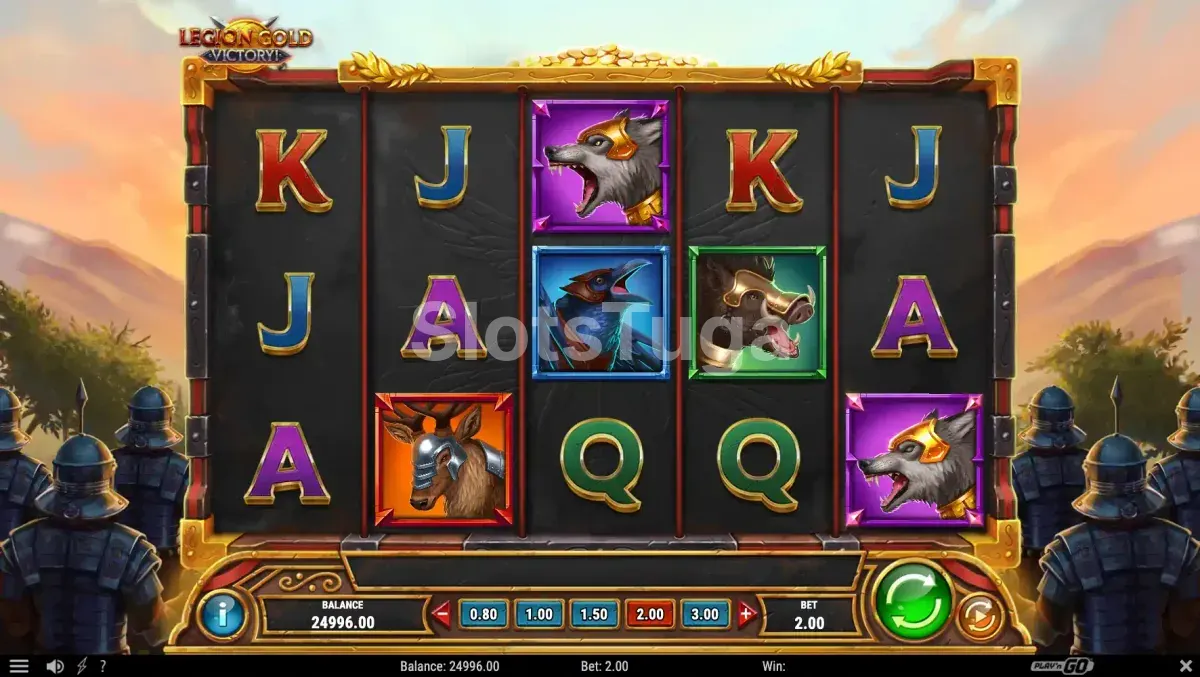 Segunda visão do jogo base do Legion Gold Victory com símbolos em destaque