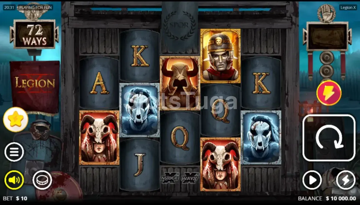 Jogo base da Legion X com os rolos em ação
