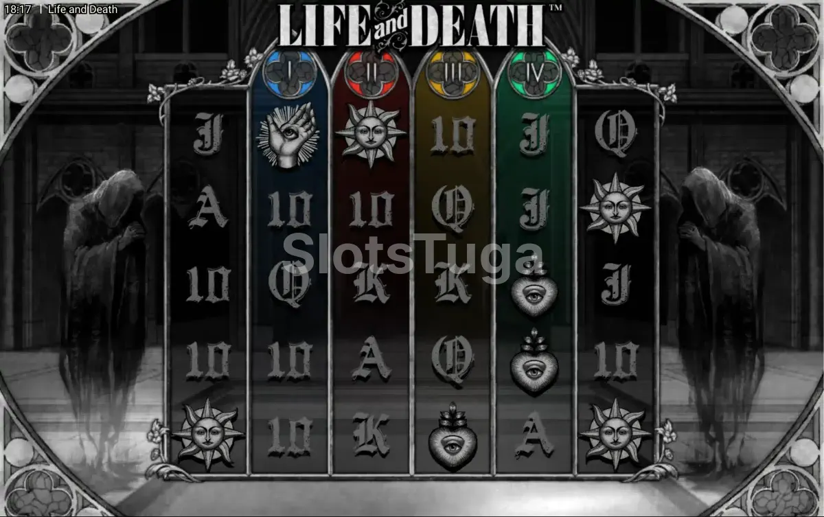 Jogo base do Life and Death com os rouleaux em ação