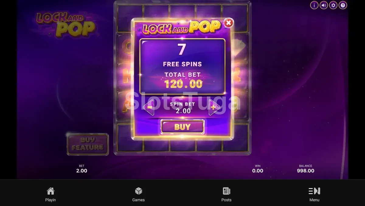 Função de compra de bônus da Lock and Pop