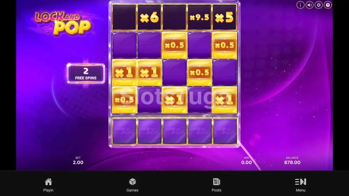 Round de giros grátis da slot Lock and Pop