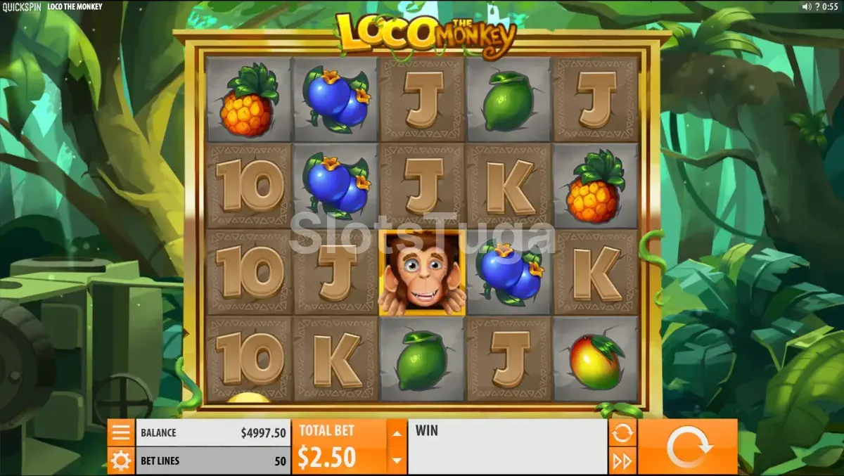 Gameplay principal do slot Loco The Monkey