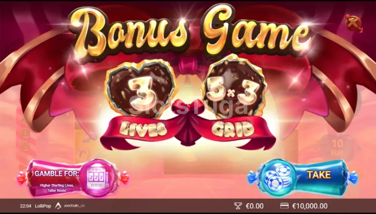 Tela de compra de bônus da LolliPop com opções de compra direta