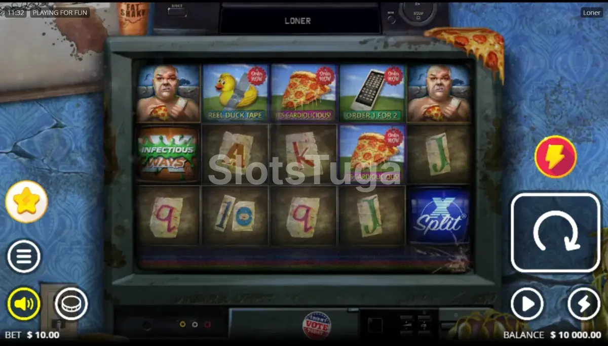 Tela principal da slot Loner com o cenário do velho oeste