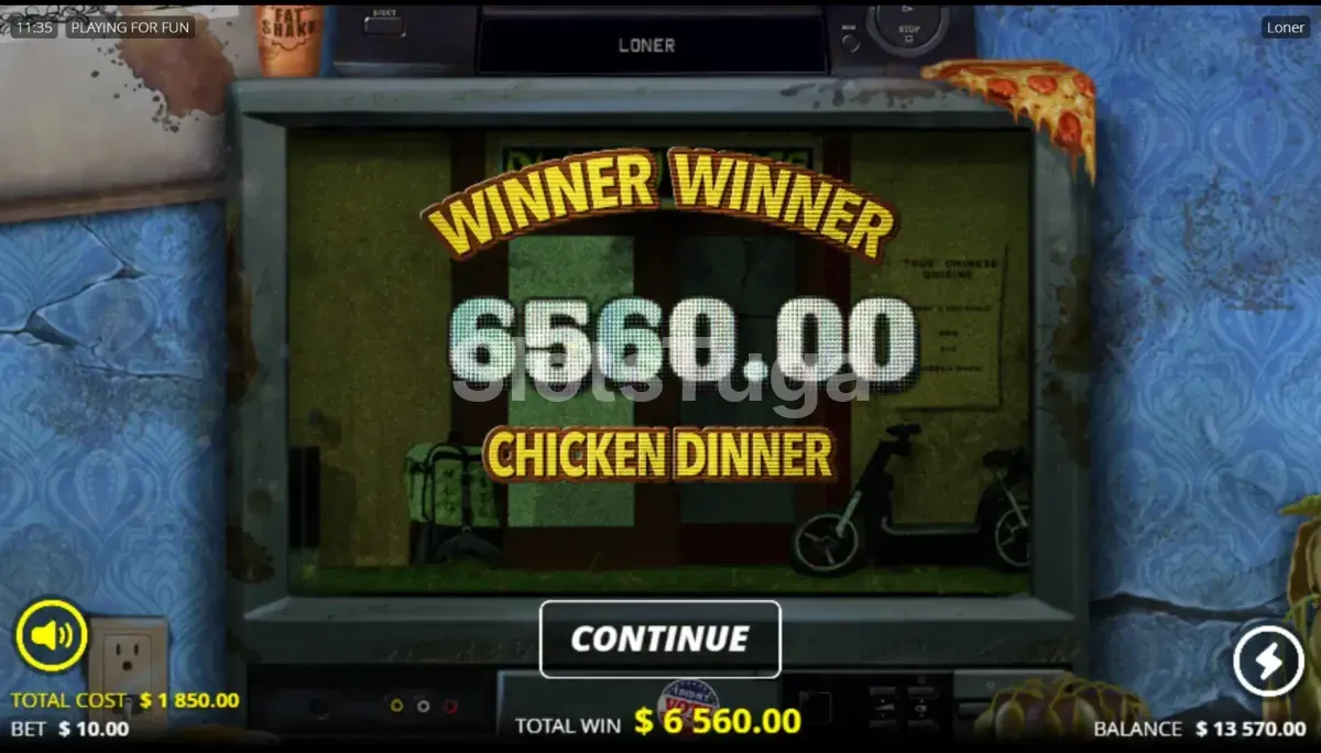 Grande vitória na slot Loner com multiplicadores elevados
