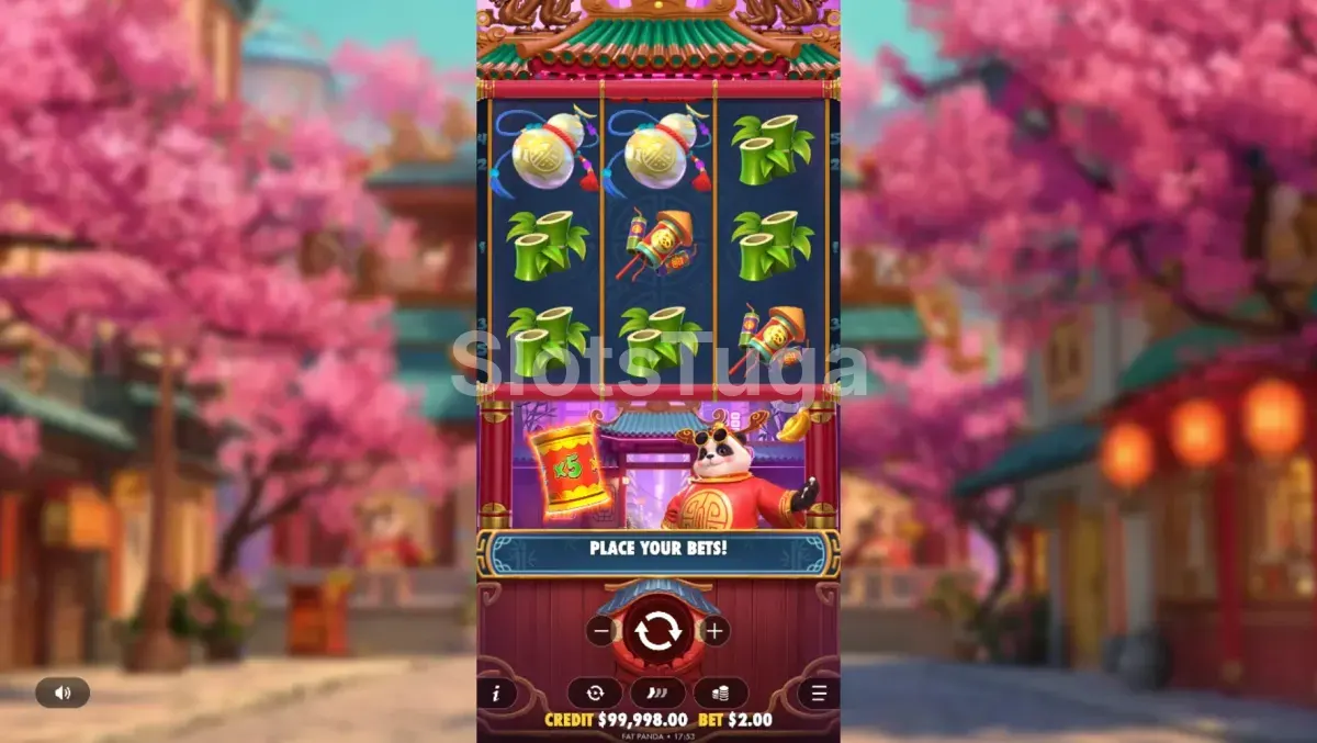 Jogo base da Lucky Panda com rolos e símbolos asiáticos