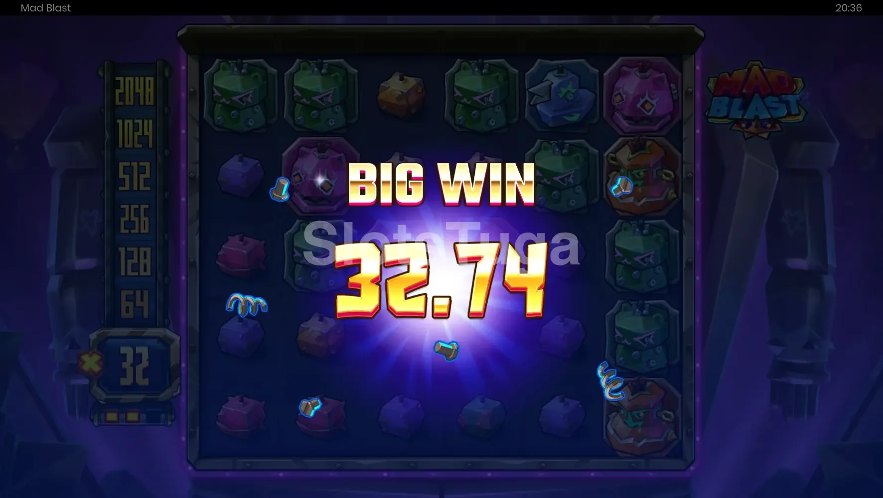 Grande vitória no Mad Blast com multiplicadores no máximo