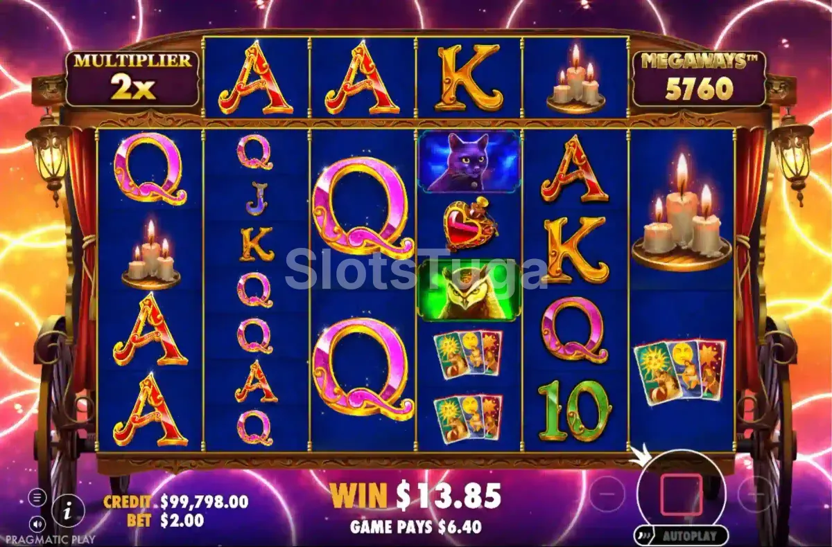 Free spins ativados na Madame Destiny Megaways com multiplicadores crescentes