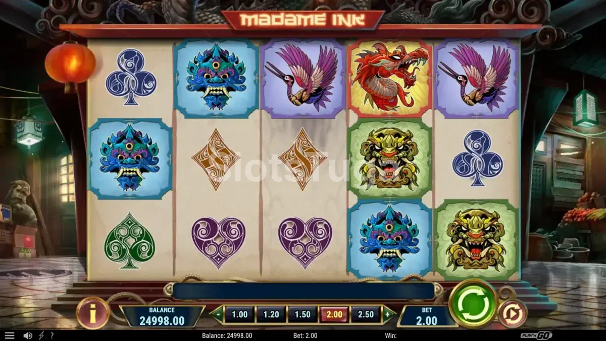 Jogo base da Madame Ink com cenário de beco asiático
