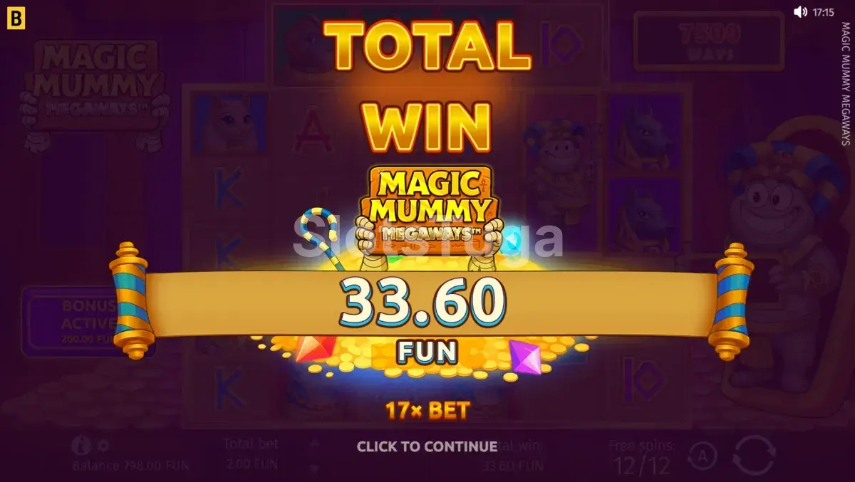 Grande vitória conquistada no Magic Mummy Megaways durante os giros grátis