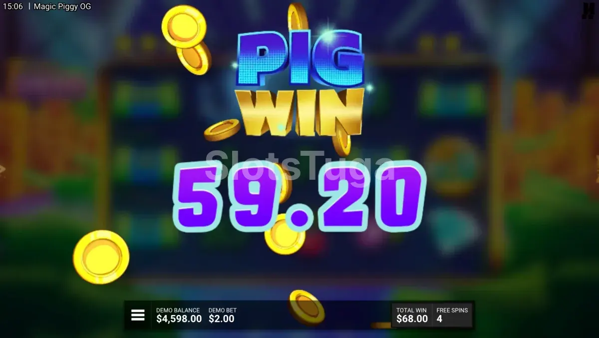 Grande vitória no slot Magic Piggy OG com multiplicadores ativos