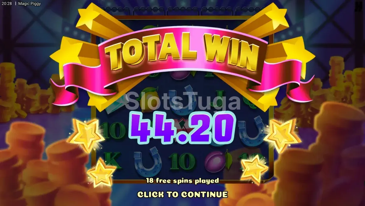 Big win registrado no slot Magic Piggy com multiplicadores altos