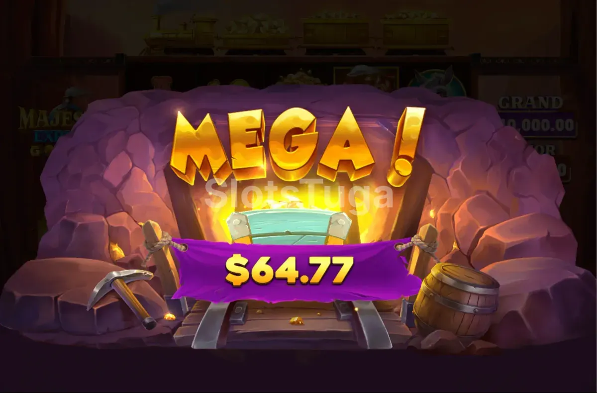 Grande vitória na Majestic Express Gold Run com prêmio multiplicado na tela